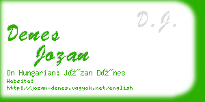 denes jozan business card